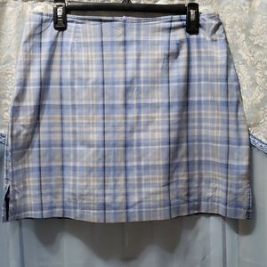 FASHION BUG BLUE PLAID SKORT REAR ZIP SZ 10